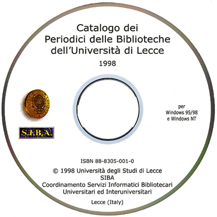 Catalogo dei Periodici Università di Lecce CD - Cover