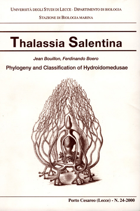 Thalassia Salentina n 24 2000 - Cover
